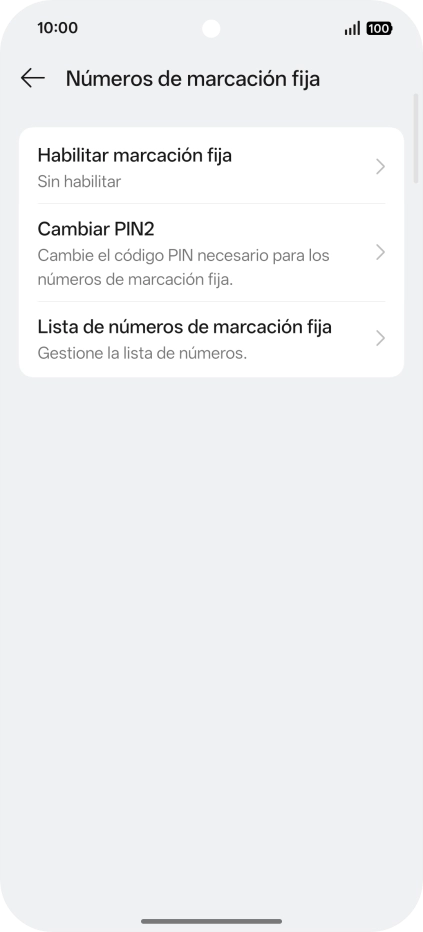Pulsa Habilitar marcación fija.