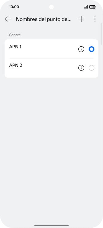 Pulsa en el campo junto a la conexión de datos para activarla.
