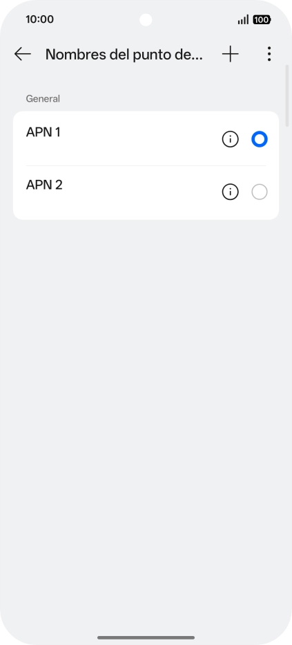 Pulsa en el campo junto a la conexión de datos para activarla.