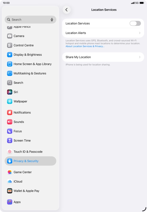 Press the indicator next to 