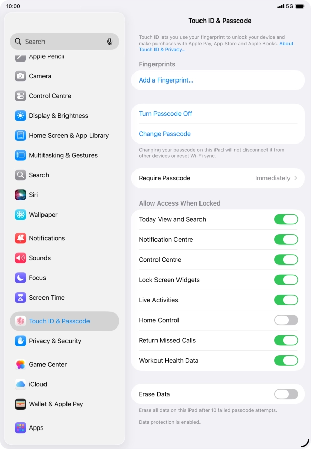 Press the indicator next to 