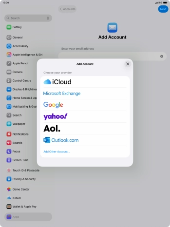 Press Add Other Account....