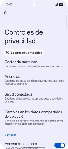 Pulsa Gestor de permisos.