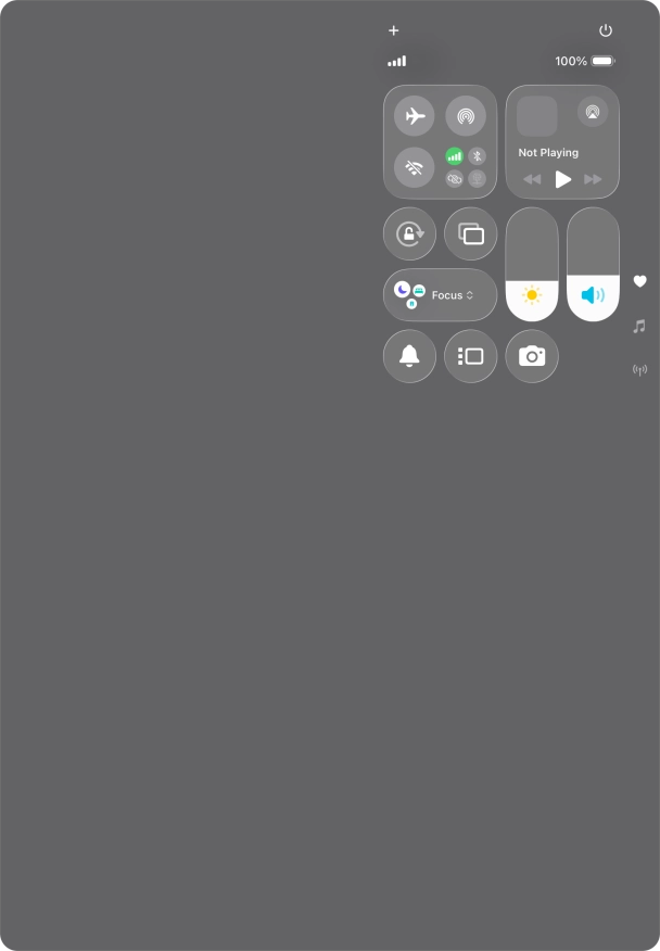 Press the flight mode icon to turn the function on or off.