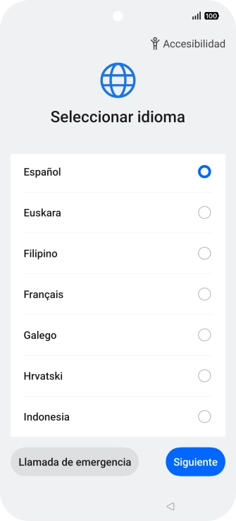 Pulsa el idioma deseado.