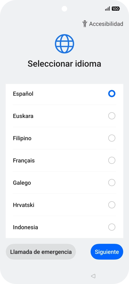 Pulsa el idioma deseado.
