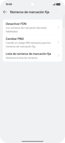 Pulsa Desactivar FDN.