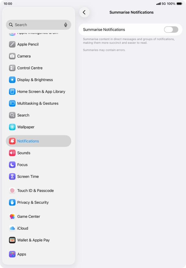 Press the indicator next to 