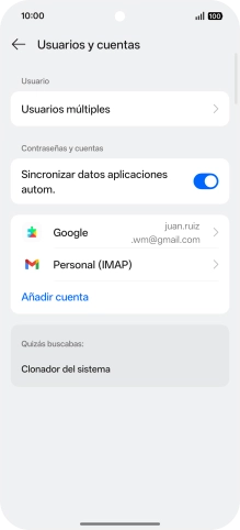 Pulsa el indicador junto a 