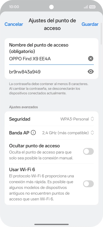 Pulsa en el campo de la contraseña e introduce una contraseña.