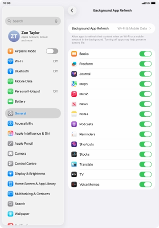 Press Background App Refresh.