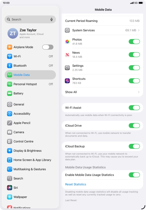 Press the indicator next to 