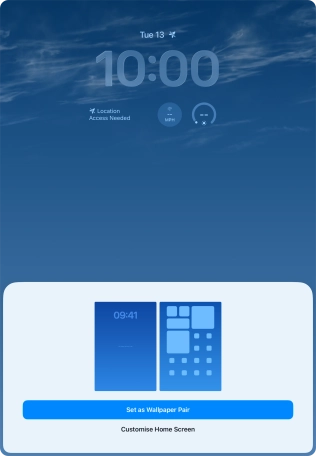 To use the same colour theme on the home screen, press Set as Wallpaper Pair.