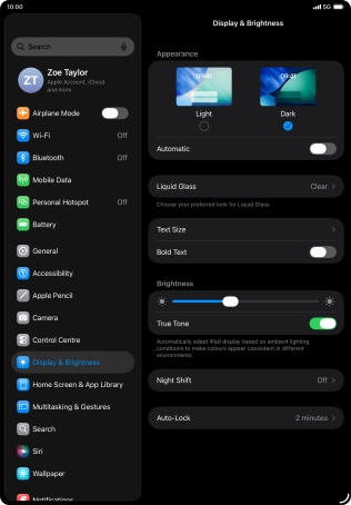 Press the indicator next to 