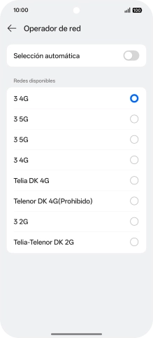 Pulsa la red deseada.
