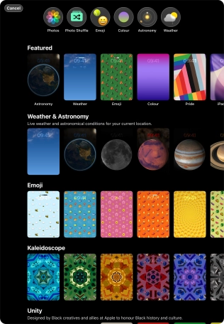 Press the required category and follow the instructions on the screen to select the required background image.