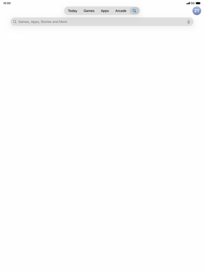 Press the search field.