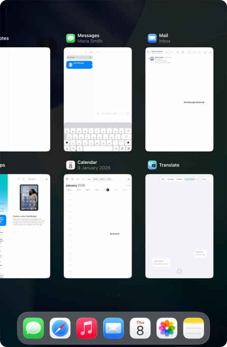 Slide upwards on the required application to end it.