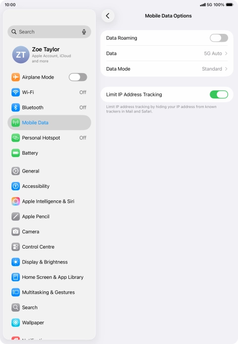 Press the indicator next to 