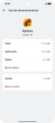 Pulsa Borrar caché.