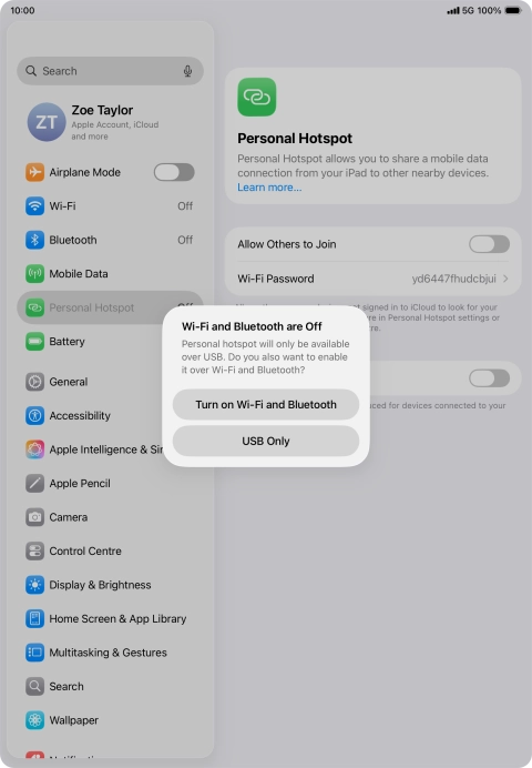 If Wi-Fi is turned off, press Turn on Wi-Fi and Bluetooth.