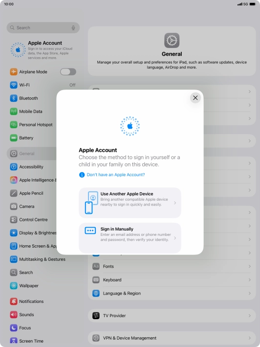 Press Sign in Manually.