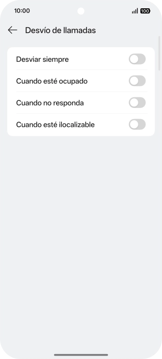 Pulsa el indicador  junto al tipo de desvío deseado.