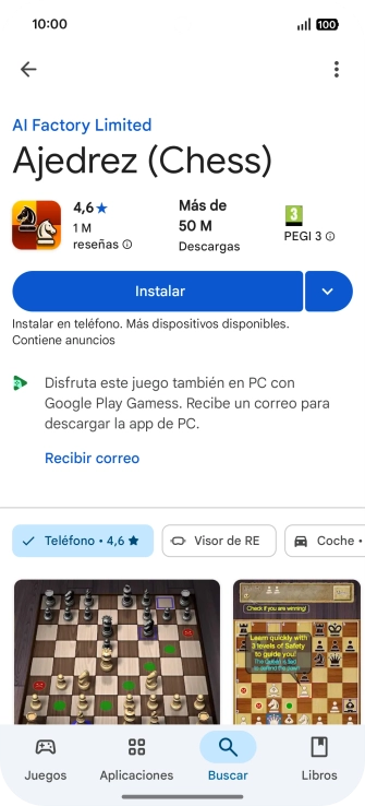Pulsa Instalar y sigue las indicaciones de la pantalla para instalar la app.