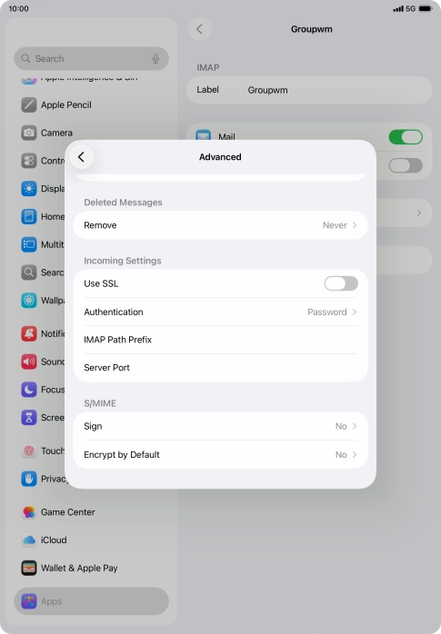 Press the indicator next to 