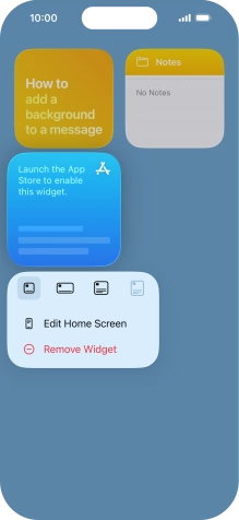 Press Remove Widget.