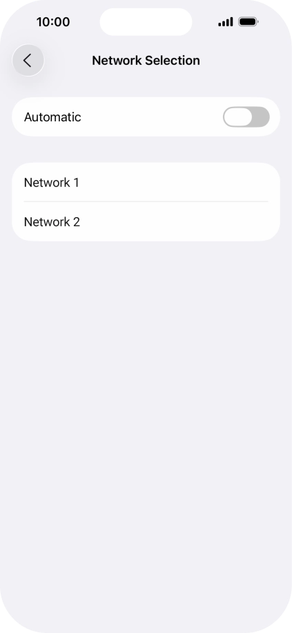 If you turn off the function, press the required network.