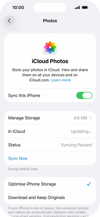 Press the indicator next to 