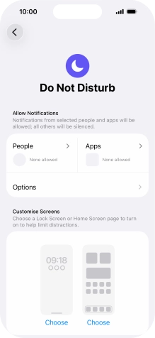 Press People and follow the instructions on the screen to select which contacts you would like to receive calls and notifications from when Do Not Disturb is turned on.