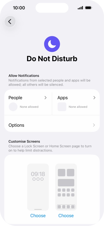 Press People and follow the instructions on the screen to select which contacts you would like to receive calls and notifications from when Do Not Disturb is turned on.