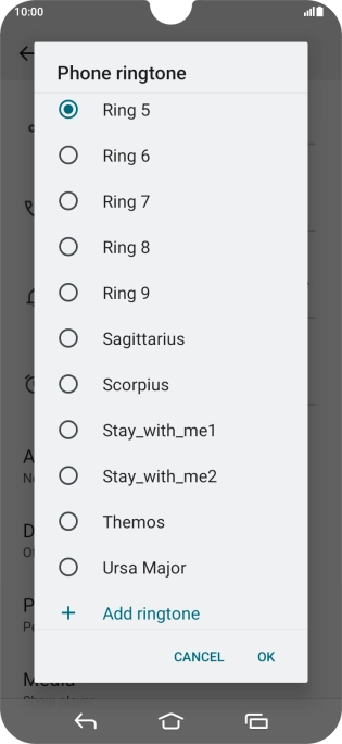 Press the required ring tones to hear them.