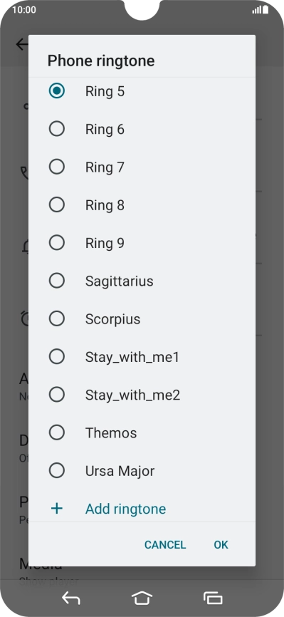 Press the required ring tones to hear them.