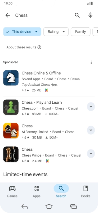 Press the required app.