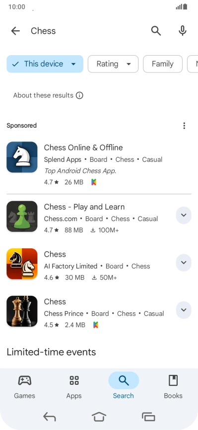 Press the required app.