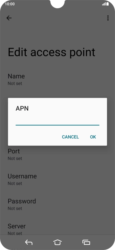Key in wap.vodafone.co.uk and press OK.