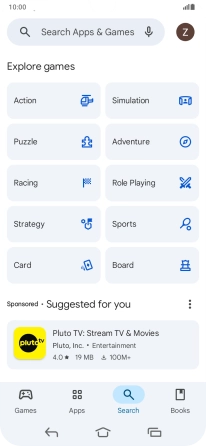 Press the search field.