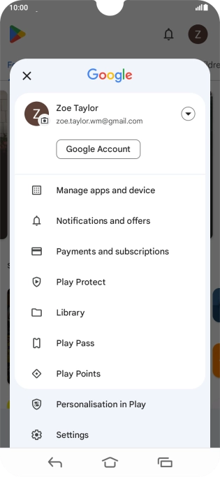 Press Manage apps and device.
