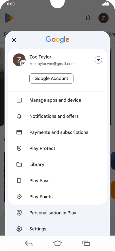 Press Manage apps and device.