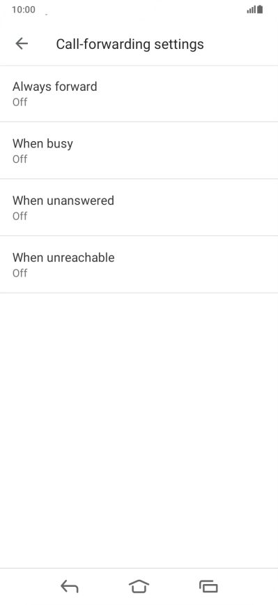 Press the required divert type.
