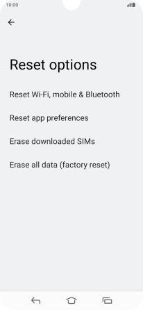 Press Reset Wi-Fi, mobile & Bluetooth.