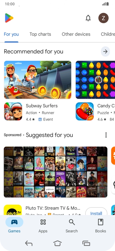 Press the profile icon.