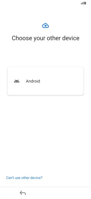 Press Can't use other device?.