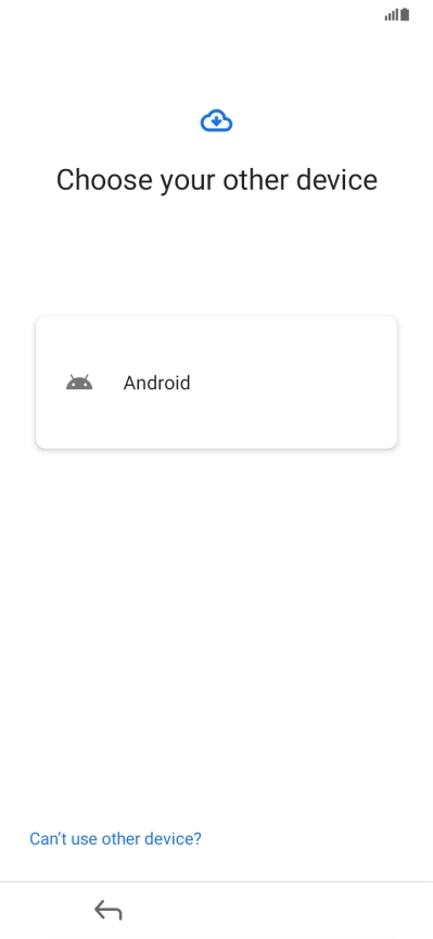 Press Can't use other device?.
