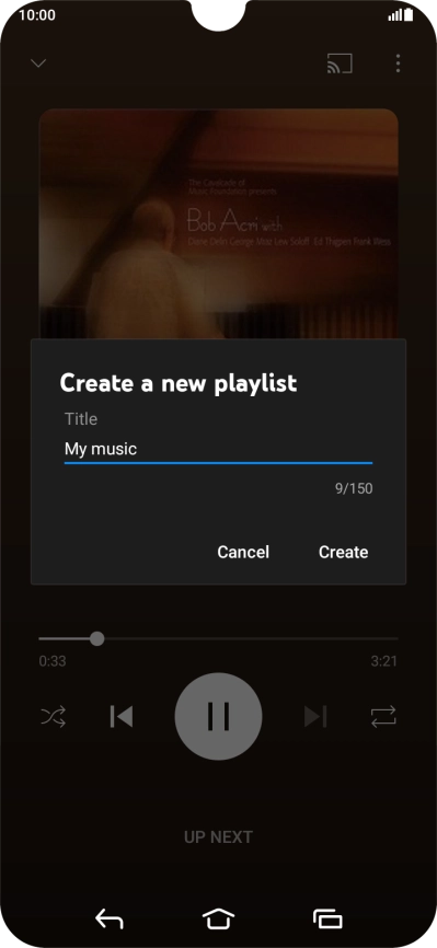 Key in a name for the playlist and press Create.