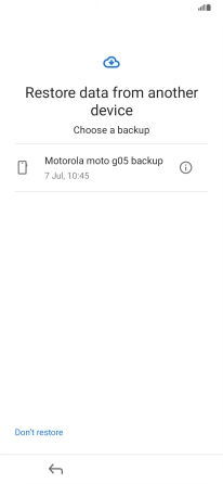 Press the required backup and your phone restores the content of the selected backup. Subsequently, follow the instructions on the screen to set up your phone and prepare it for use.