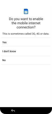 Press the required setting.